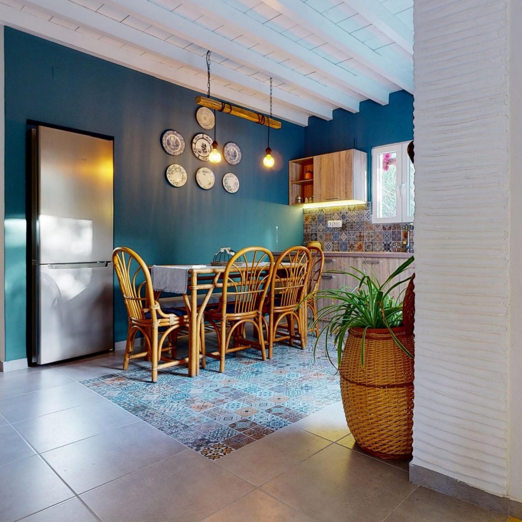 A digital view of a modern villa used in a virtual tour experience